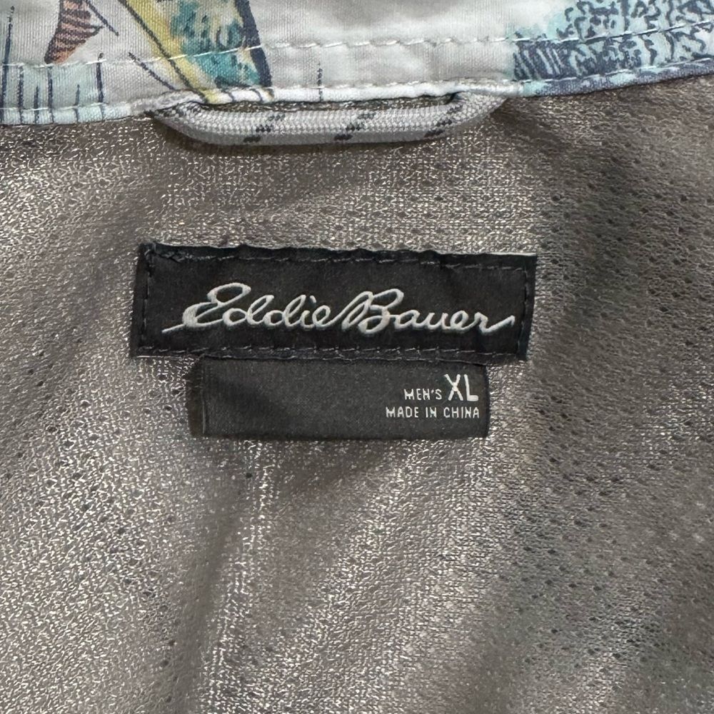 Eddie Bauer Button Down Fish Fishing Short Sleeve Tee Shirt Men’s Xl View 4